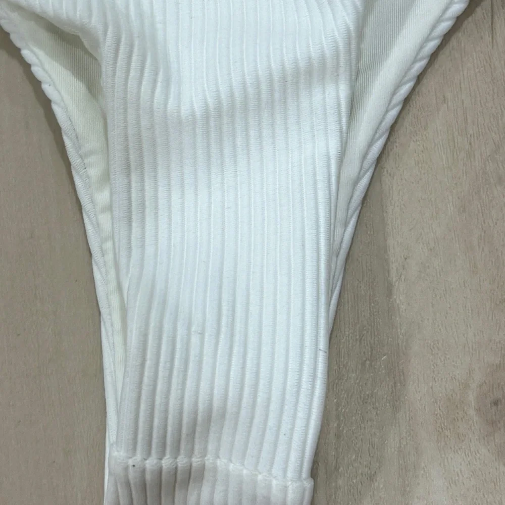 Frankie’s Bikinis bottoms ribbed white bride honeymoon cheeky skimpy micro moon